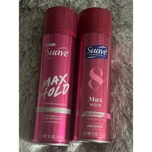 Suave Max Hold Unscented Hairspray 11oz Lot of 2 Vitamin Enriched‎ Formula